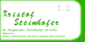 kristof steinhofer business card